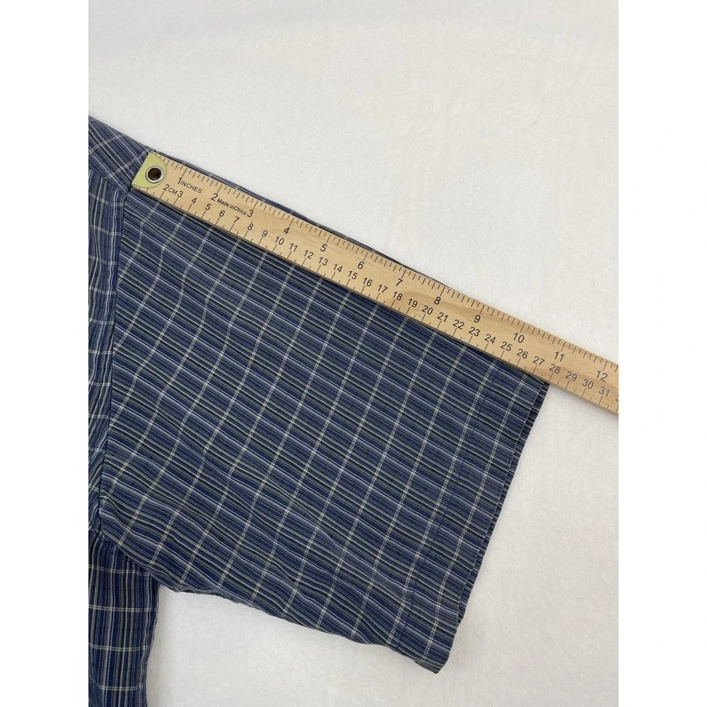 The North Face Men's Plaid Blue Casual Button‎ Down Short Sleeve Shirt Size XL